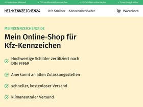 'meinkennzeichen24.de' screenshot