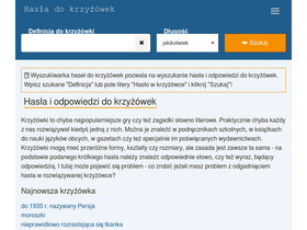 'hasladokrzyzowek.com' screenshot