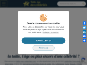 'taille-age-celebrites.com' screenshot