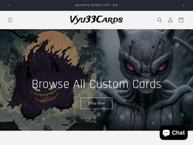vyu33cards.com homepage screenshot