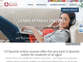'121spanish.com' screenshot