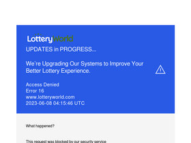 'lotteryworld.com' screenshot