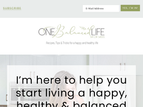 'onebalancedlife.com' screenshot