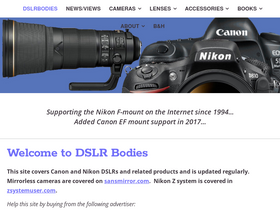 'dslrbodies.com' screenshot