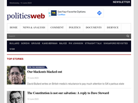 'politicsweb.co.za' screenshot