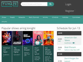 'tvmaze.com' screenshot