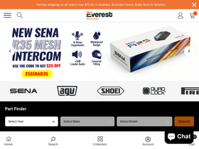 everestmotorcycles.com homepage screenshot