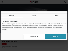 'keyence.eu' screenshot