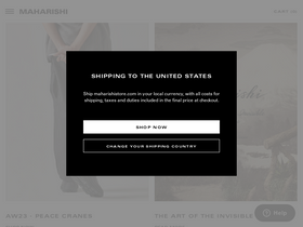 'maharishistore.com' screenshot