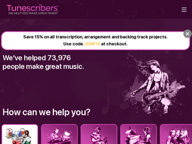 'tunescribers.com' screenshot