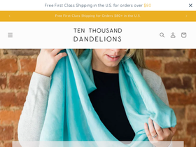 tenthousanddandelions.com homepage screenshot
