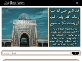 'hadithanswers.com' screenshot