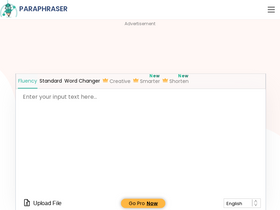'paraphraser.io' screenshot