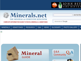 'minerals.net' screenshot