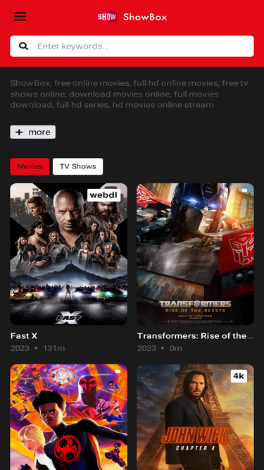 Showbox free movies discount and tv shows