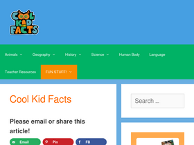 'coolkidfacts.com' screenshot