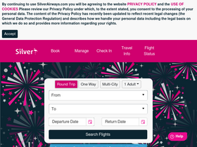 'silverairways.com' screenshot