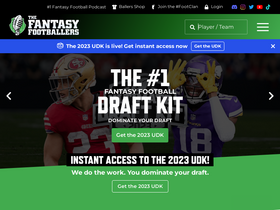 'lineups.thefantasyfootballers.com' screenshot