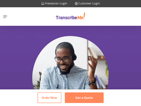 'transcribeme.com' screenshot