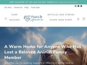 pawsnmemories.com homepage screenshot