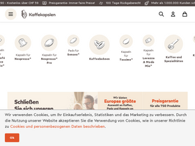 'kaffekapslen.ch' screenshot