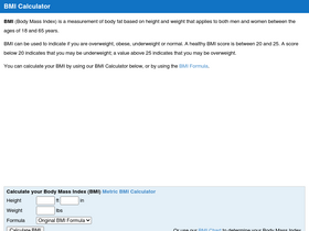 'bmi-calculator.net' screenshot