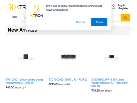 'ktron.in' screenshot