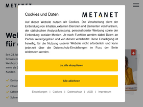 'metanet.ch' screenshot