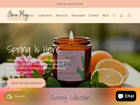 amiemaycandles.com homepage screenshot