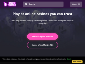 'thecasinowizard.com' screenshot