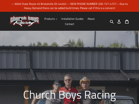 churchboysracing.com homepage screenshot