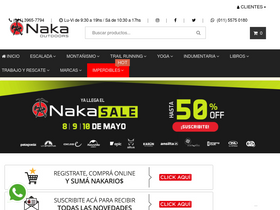 'nakaoutdoors.com.ar' screenshot