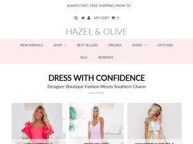 'hazelandolive.com' screenshot