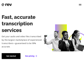 'rev.com' screenshot