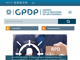 'garanteprivacy.it' screenshot