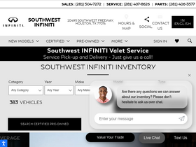 'southwestinfiniti.com' screenshot