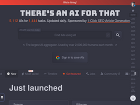 'theresanaiforthat.com' screenshot