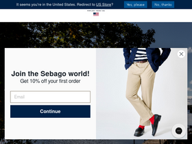 'sebago.com' screenshot