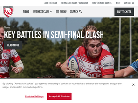 'gloucesterrugby.co.uk' screenshot