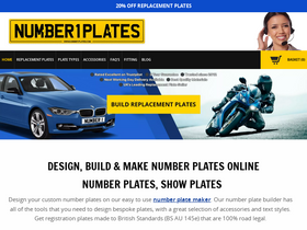 'number1plates.com' screenshot