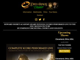 'lordoftheringsinconcert.com' screenshot