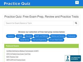 'practicequiz.com' screenshot