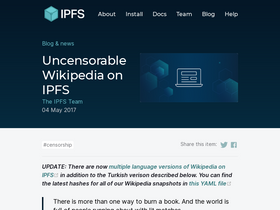 'wikipedia-on-ipfs.org' screenshot