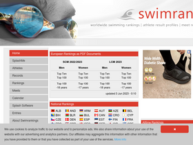 'swimrankings.net' screenshot