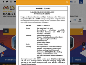 'mbjb.gov.my' screenshot
