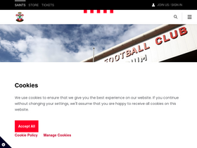 'southamptonfc.com' screenshot