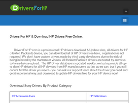 'driversforhp.com' screenshot