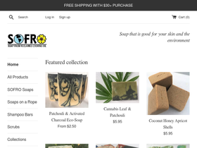 sofrosoaps.com homepage screenshot