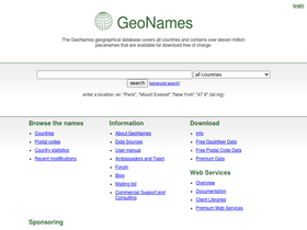 'geonames.org' screenshot