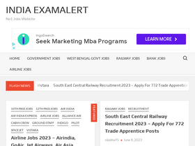 'indiaexamalert.com' screenshot